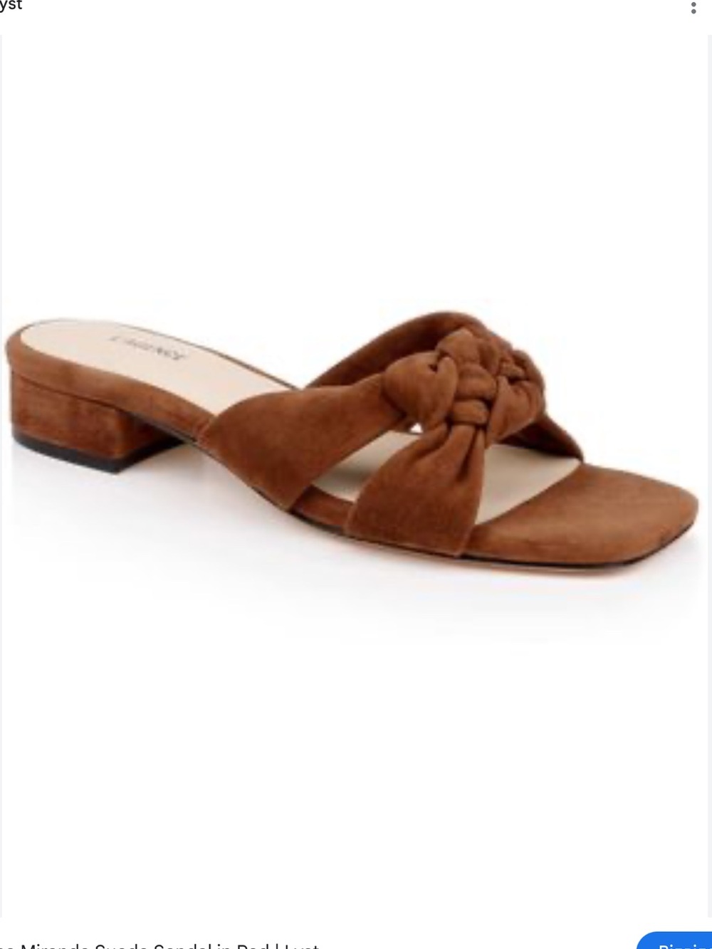 L'AGENCE Miranda Knotted Suede Slide Sandal - Brown